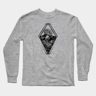 Mountain Moon Geometric Design by RAD! (Black) Long Sleeve T-Shirt